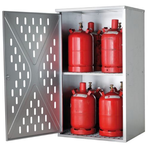 Armario perforado para guardar bombonas de butano (gas licuado) en exterior