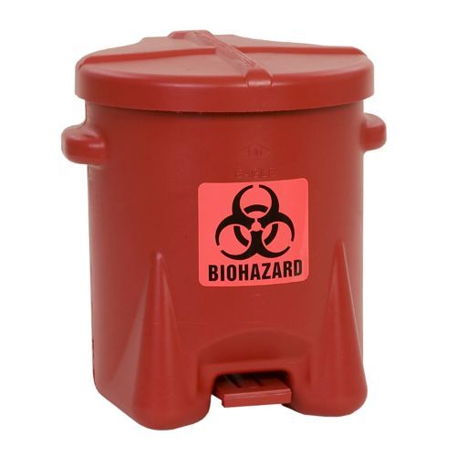 Cubo de residuos biopeligrosos rojo PE